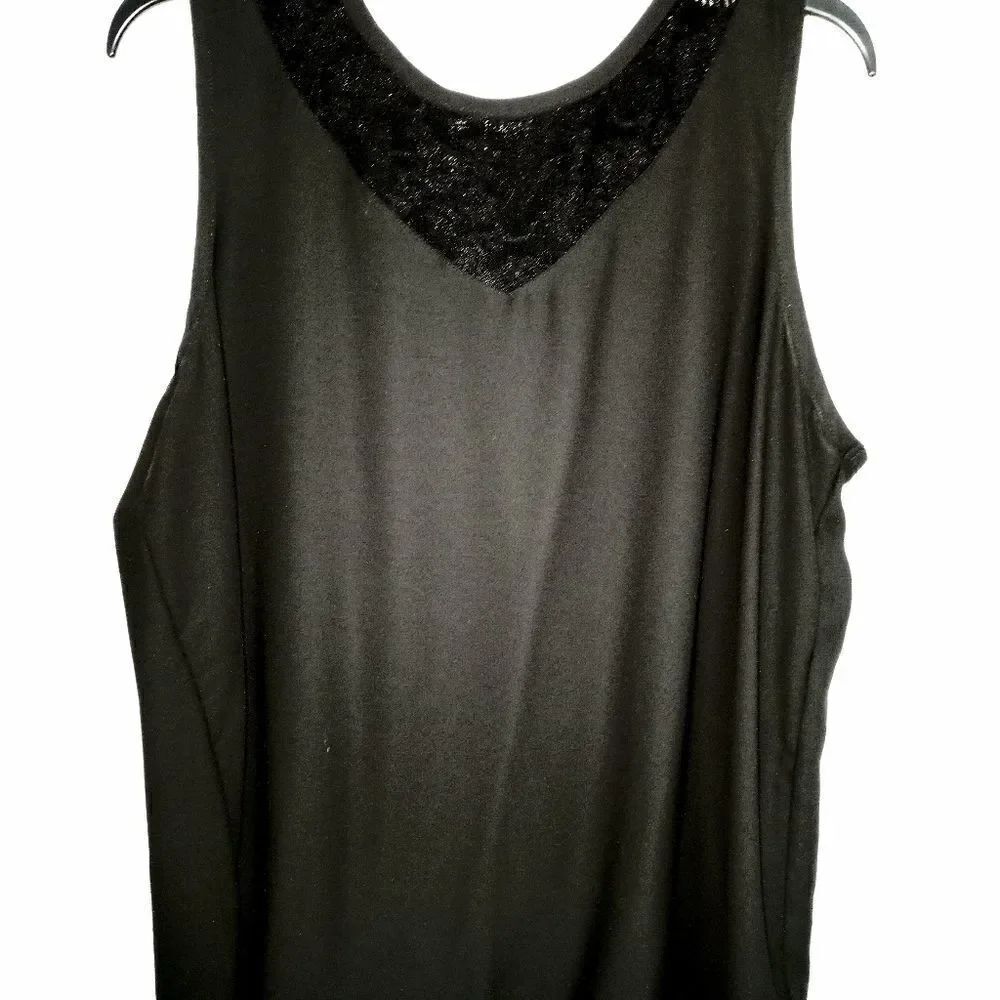Storybuk Black Lace Insert Sleeveless Blouse L.